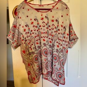 Johnny Was Embroidered Floral Women's Top